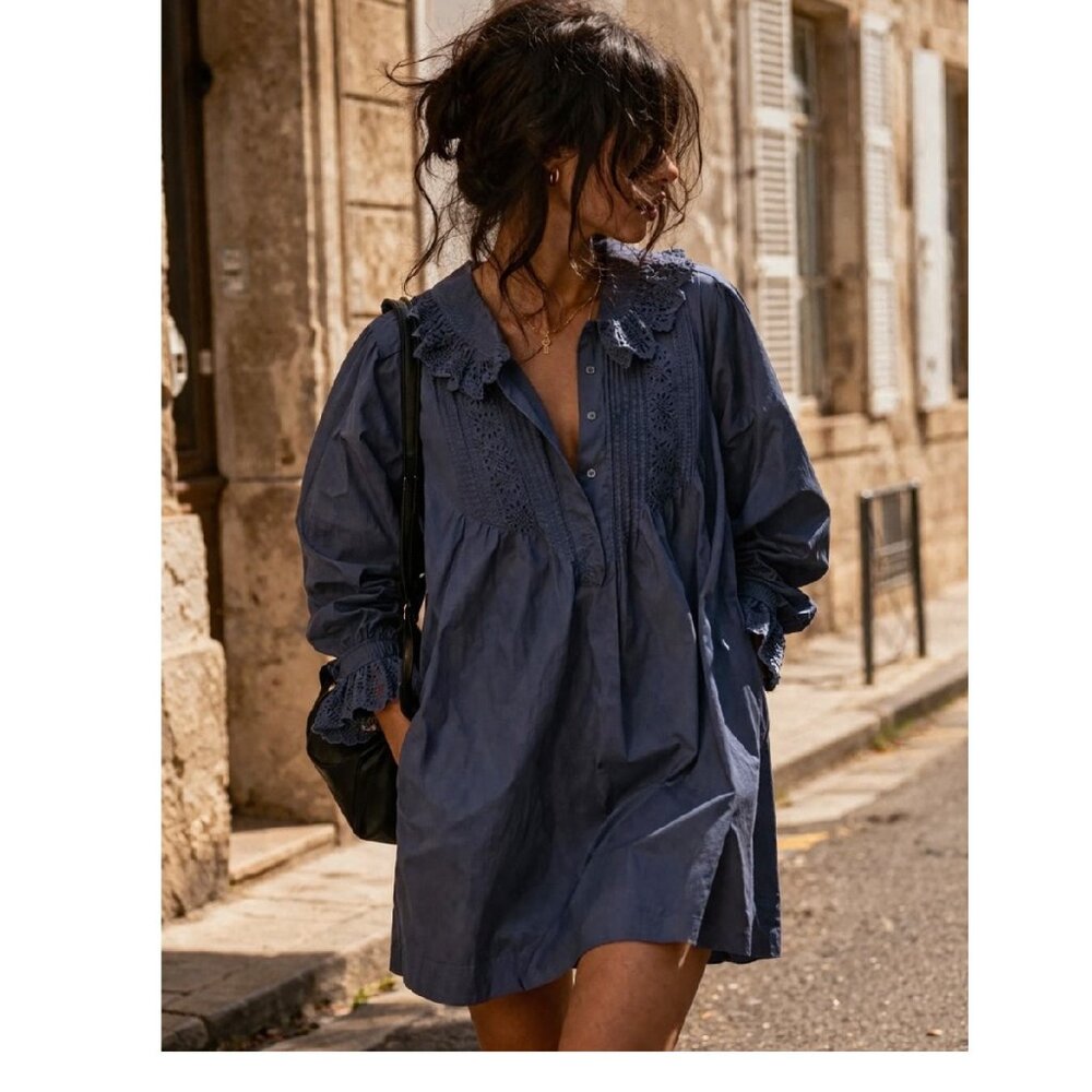 Doen *NEW* Atlantic Blue Nerona Cotton Dress